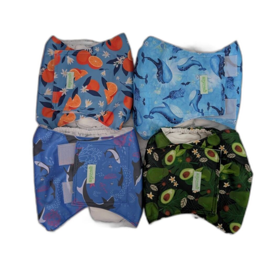 Wegreeco Pack of 4 Reusable Male Dog Belly Band Size M NWOT